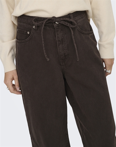 Only - ONLGianna Straight Brown Jeans - Dark Brown Denim